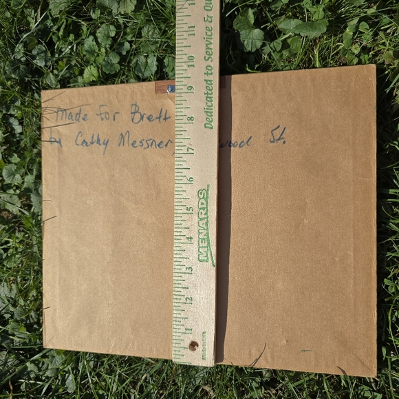 Needlepoint Cross Stitch Vintage Bless This Child Square Matted Framed - Picture 7 of 7